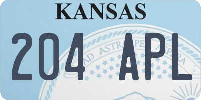 KS license plate 204APL