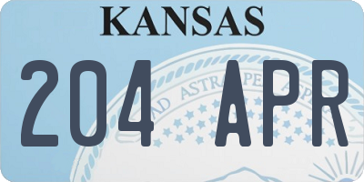KS license plate 204APR