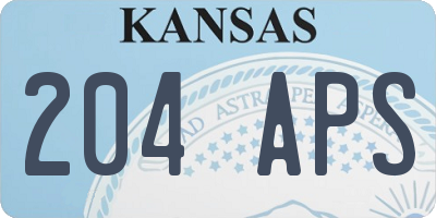 KS license plate 204APS