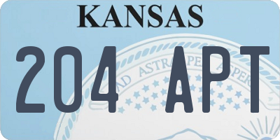 KS license plate 204APT