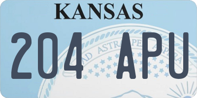 KS license plate 204APU