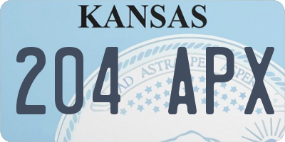 KS license plate 204APX