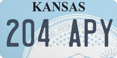KS license plate 204APY