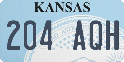 KS license plate 204AQH