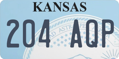 KS license plate 204AQP