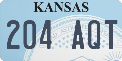 KS license plate 204AQT