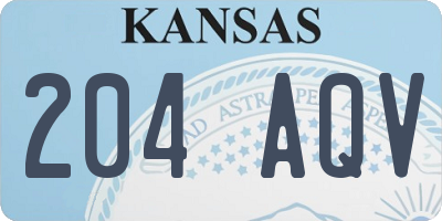 KS license plate 204AQV
