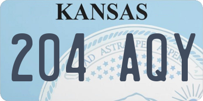 KS license plate 204AQY