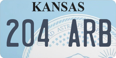 KS license plate 204ARB