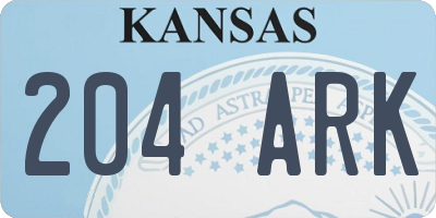KS license plate 204ARK