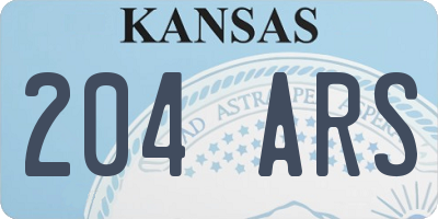 KS license plate 204ARS
