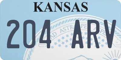 KS license plate 204ARV