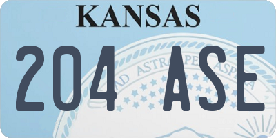 KS license plate 204ASE