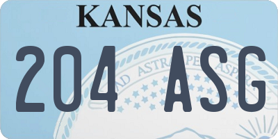 KS license plate 204ASG