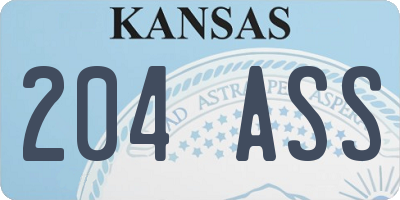 KS license plate 204ASS