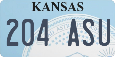 KS license plate 204ASU