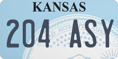 KS license plate 204ASY