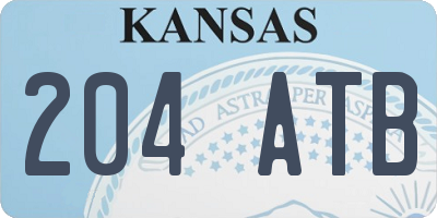KS license plate 204ATB
