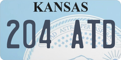 KS license plate 204ATD