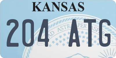 KS license plate 204ATG