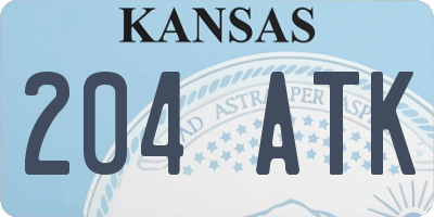 KS license plate 204ATK