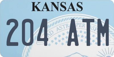 KS license plate 204ATM