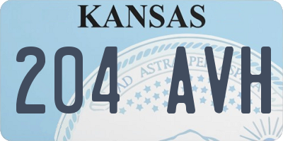 KS license plate 204AVH