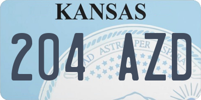 KS license plate 204AZD