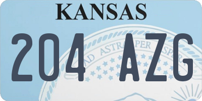 KS license plate 204AZG