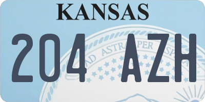 KS license plate 204AZH