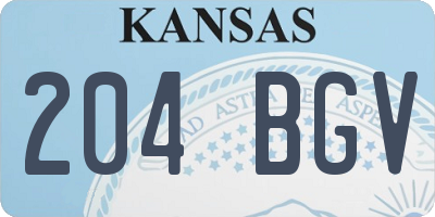 KS license plate 204BGV