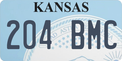 KS license plate 204BMC