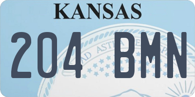 KS license plate 204BMN