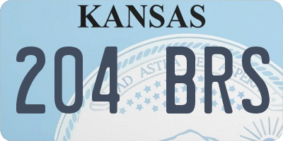 KS license plate 204BRS