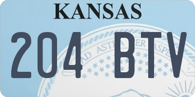 KS license plate 204BTV