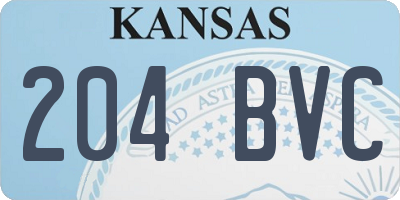 KS license plate 204BVC