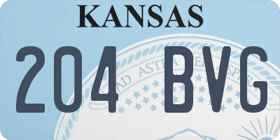 KS license plate 204BVG