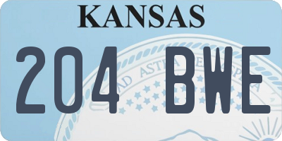KS license plate 204BWE