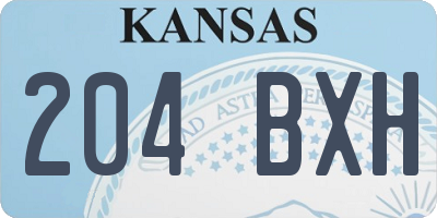 KS license plate 204BXH