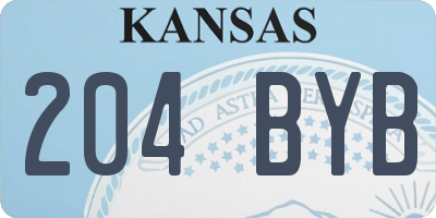 KS license plate 204BYB