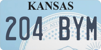 KS license plate 204BYM