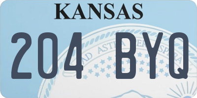 KS license plate 204BYQ