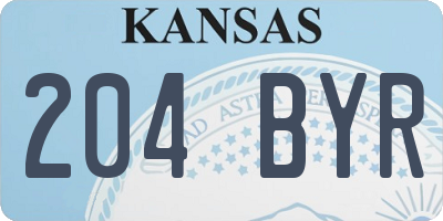 KS license plate 204BYR