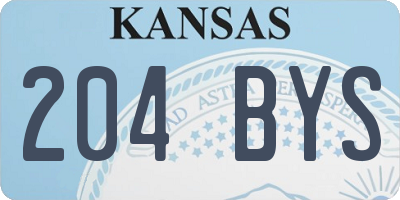KS license plate 204BYS