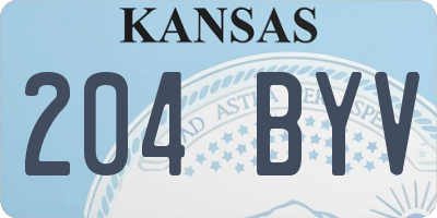 KS license plate 204BYV