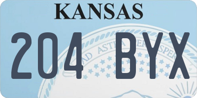 KS license plate 204BYX