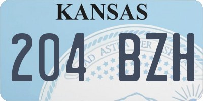 KS license plate 204BZH