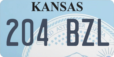 KS license plate 204BZL