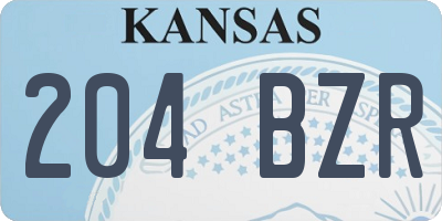 KS license plate 204BZR