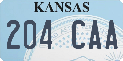 KS license plate 204CAA
